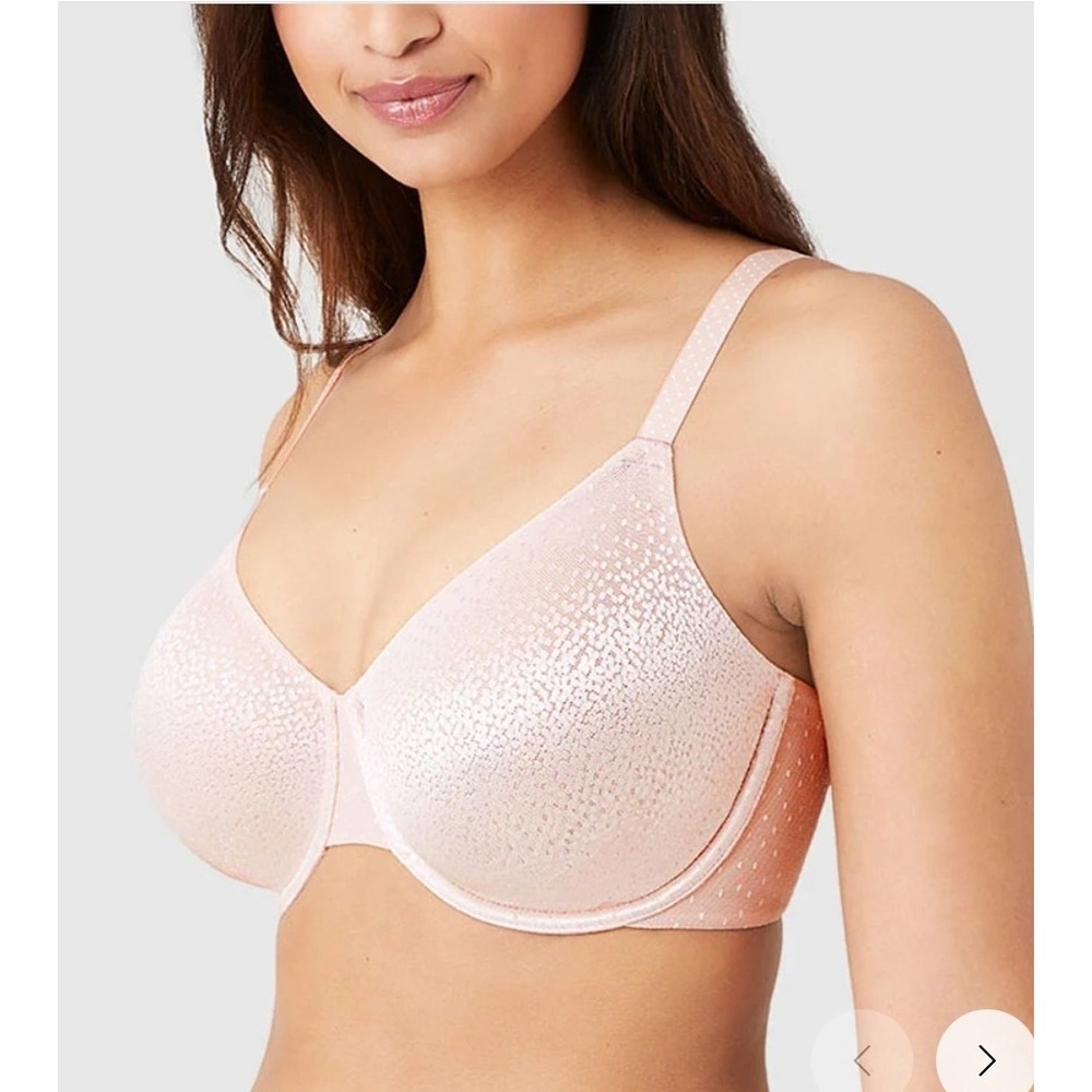 Wacoal Back Appeal Underwire Bra Pink Rose Dust Shimmer Adjustable US 40G,UK 40F
